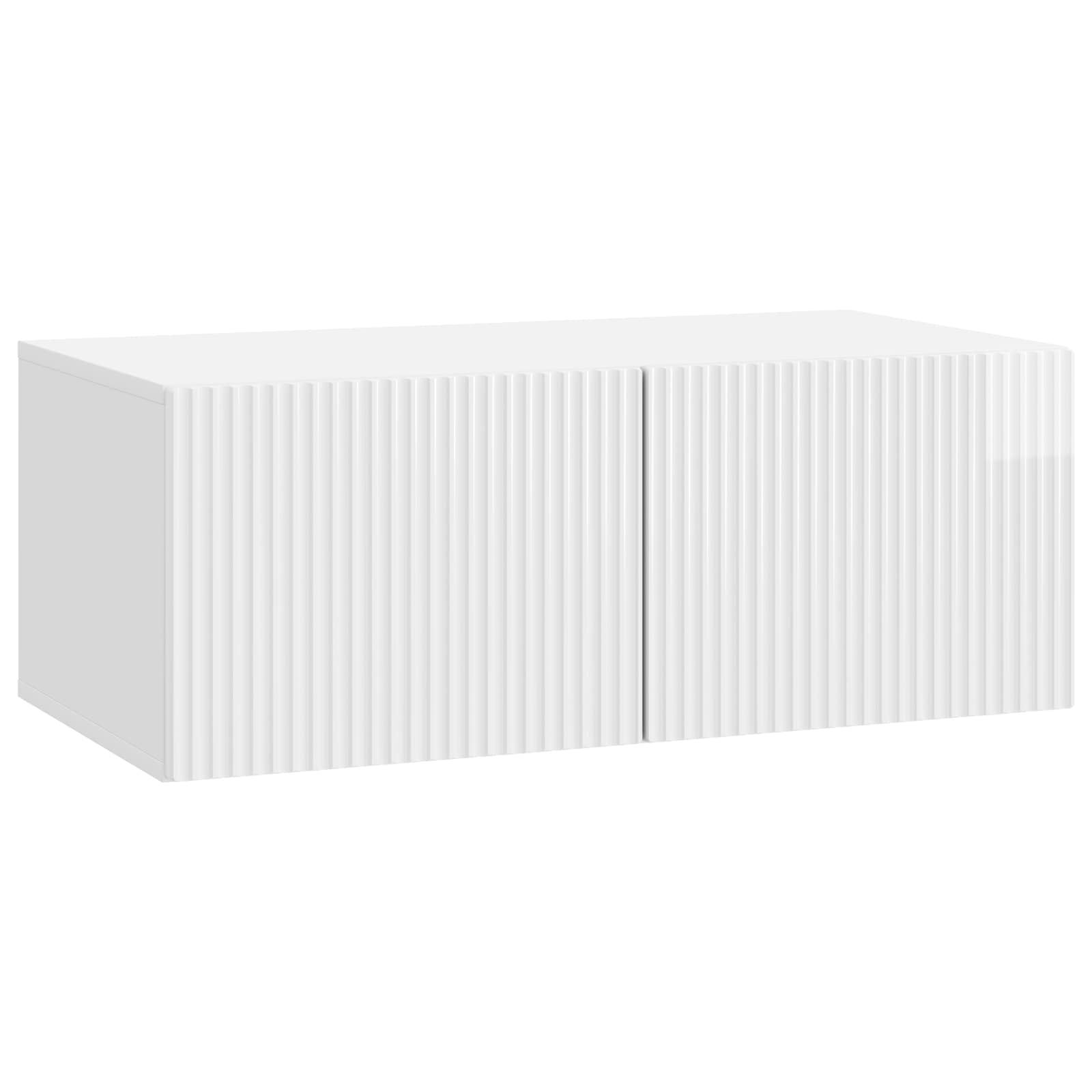 Væghængt TV-skab Vægmonteret Hvid højglans 78,5 x 41 x 30 cm