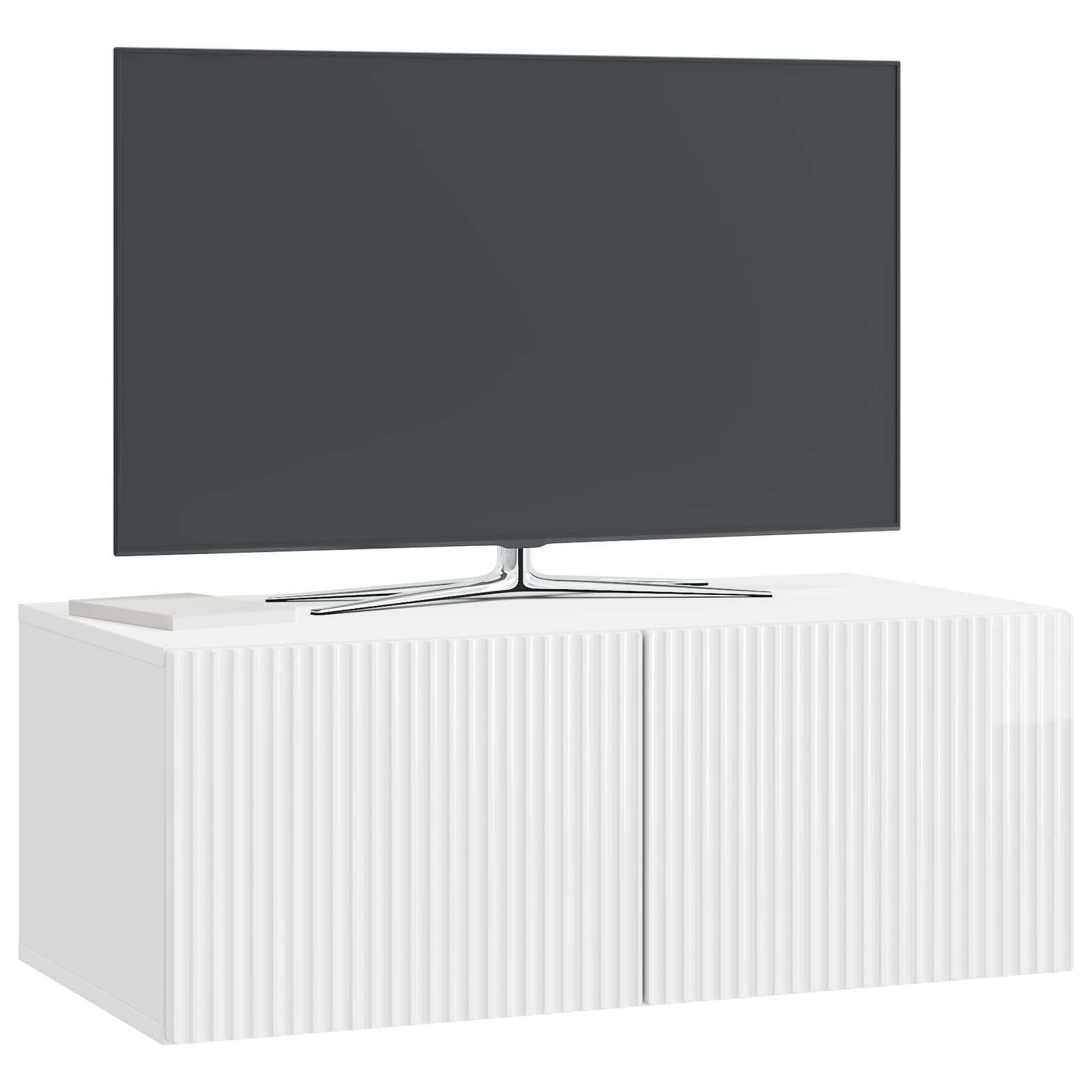 Væghængt TV-skab Vægmonteret Hvid højglans 78,5 x 41 x 30 cm