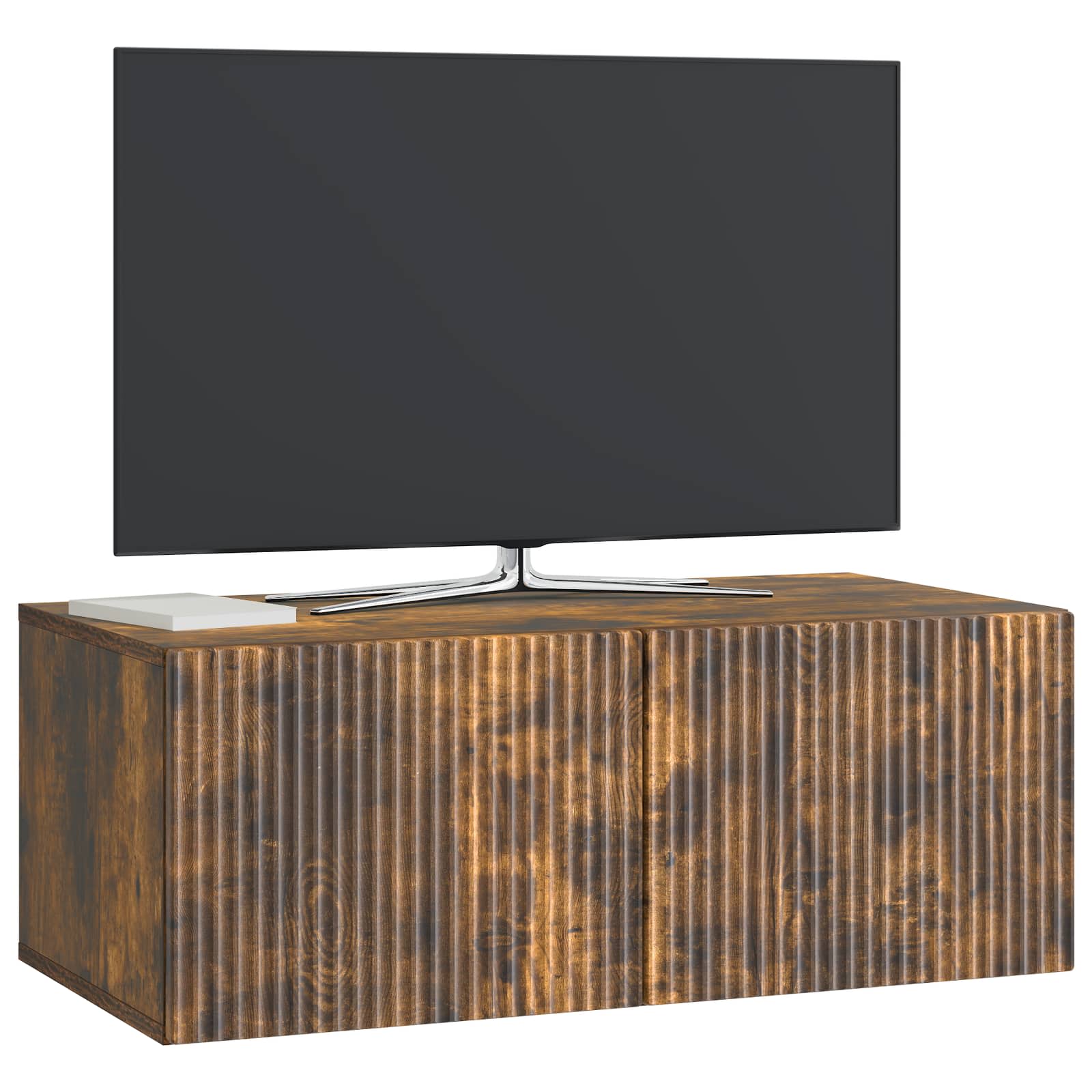 Væghængt TV-skab Røget eg 78,5 x 41 x 30 cm Konstrueret træ