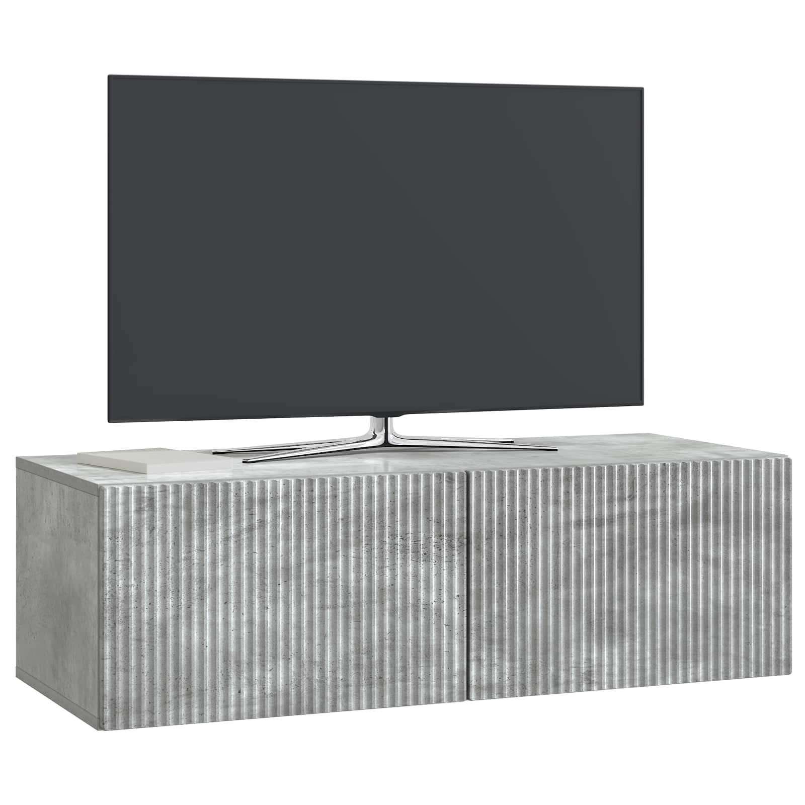 Væghængt TV-skab Betongrå 98 x 41 x 30 cm Konstrueret træ