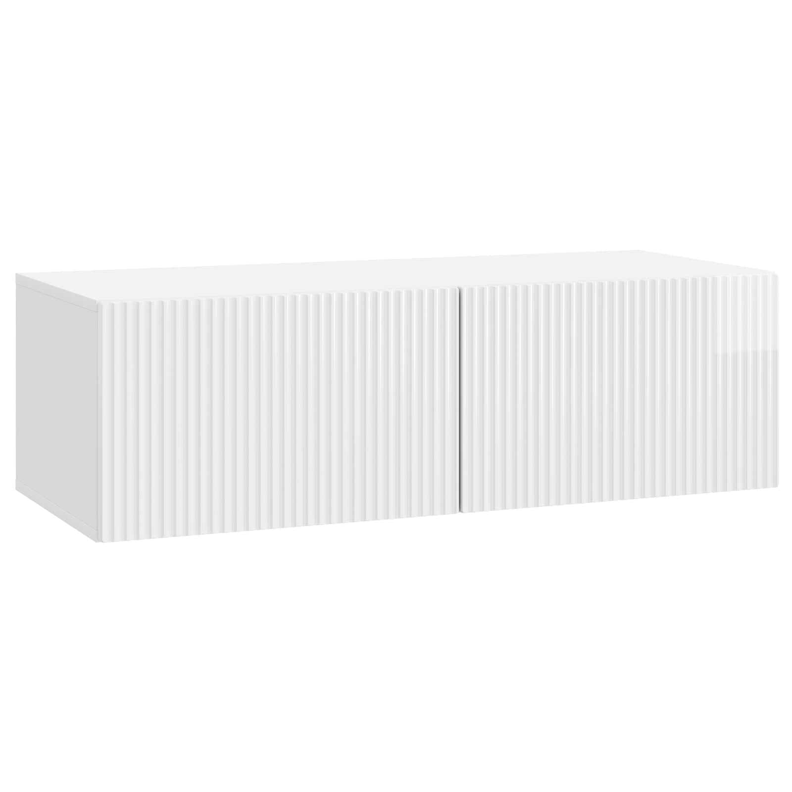 Væghængt TV-skab Hvid højglans 98 x 41 x 30 cm Konstrueret træ