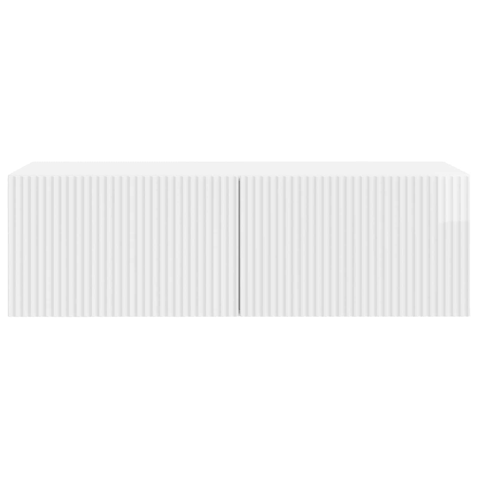 Væghængt TV-skab Hvid højglans 98 x 41 x 30 cm Konstrueret træ