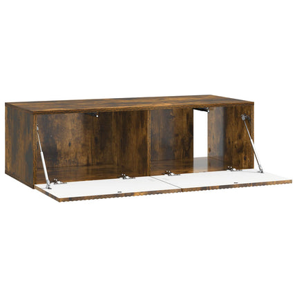 Væghængt TV-skab 98 x 41 x 30 cm Røget eg Konstrueret træ