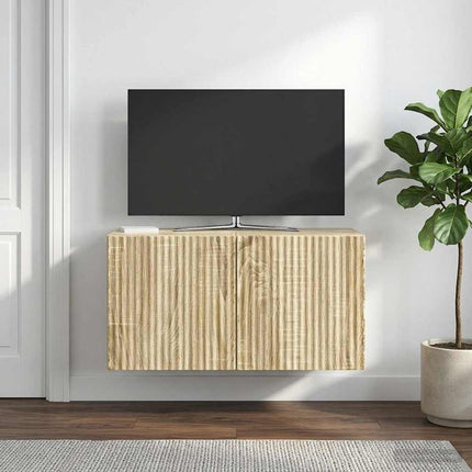 Væghængt TV-skab Sonoma-eg 59,5 x 31 x 30 cm Konstrueret træ