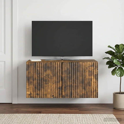 Væghængt TV-skab 59,5 x 31 x 30 cm Røget eg Konstrueret træ