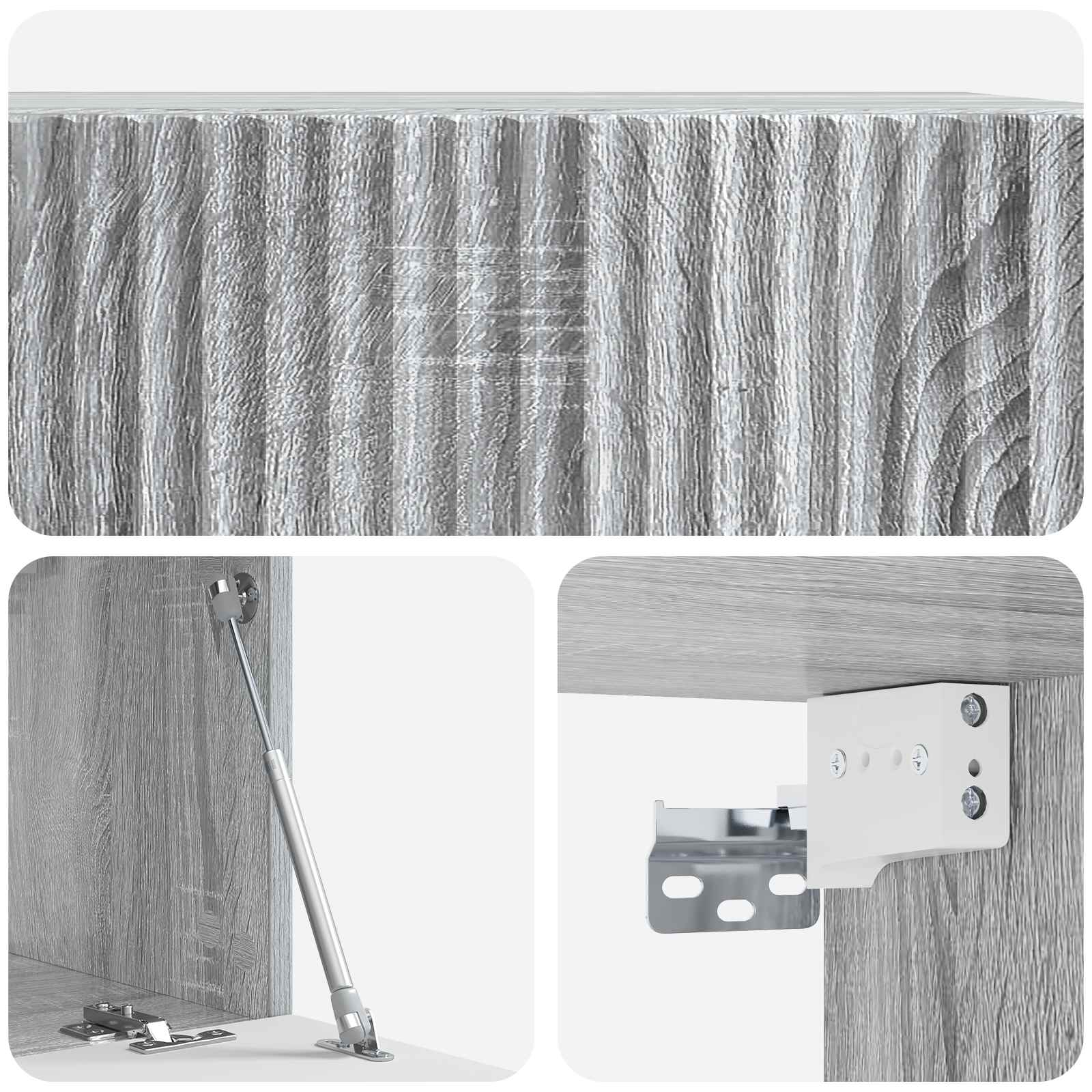 Væghængt TV-skab Vægmonteret Grå sonoma-eg 59,5 x 31 x 30 cm
