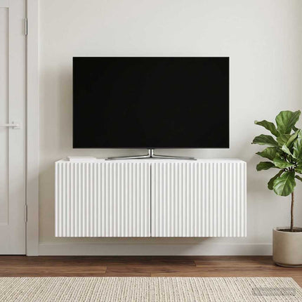 Væghængt TV-skab Hvid 78,5 x 31 x 30 cm Konstrueret træ