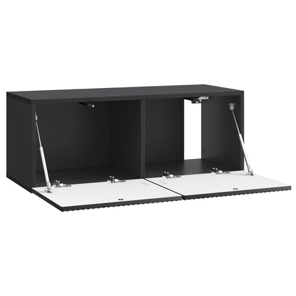 Væghængt TV-skab 78,5 x 31 x 30 cm Sort Konstrueret træ