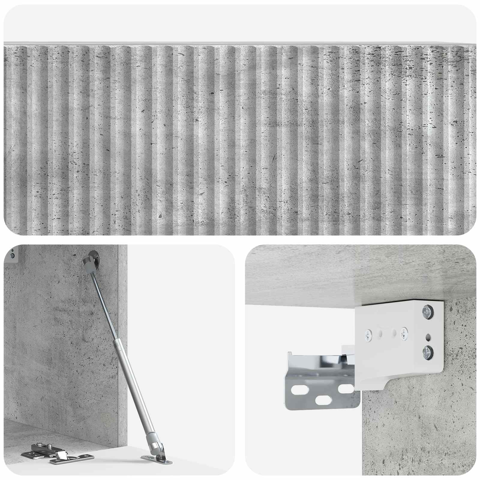 Væghængt TV-skab Betongrå 78,5 x 31 x 30 cm Konstrueret træ