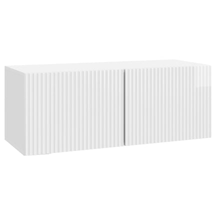 Væghængt TV-skab Vægmonteret Hvid højglans 78,5 x 31 x 30 cm
