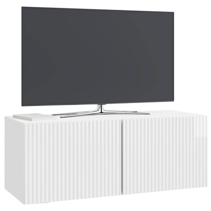 Væghængt TV-skab Vægmonteret Hvid højglans 78,5 x 31 x 30 cm