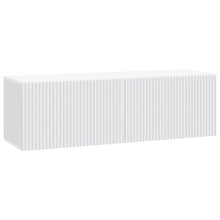 Væghængt TV-skab Hvid 98 x 31 x 30 cm Konstrueret træ