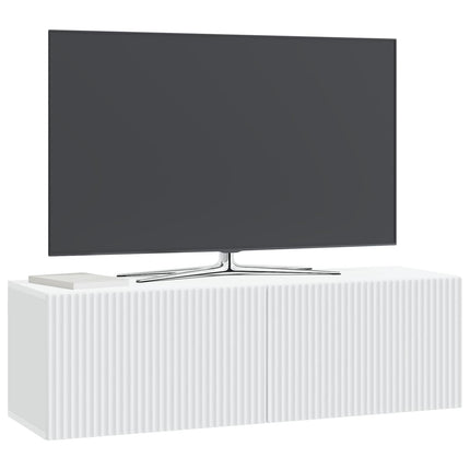 Væghængt TV-skab Hvid 98 x 31 x 30 cm Konstrueret træ