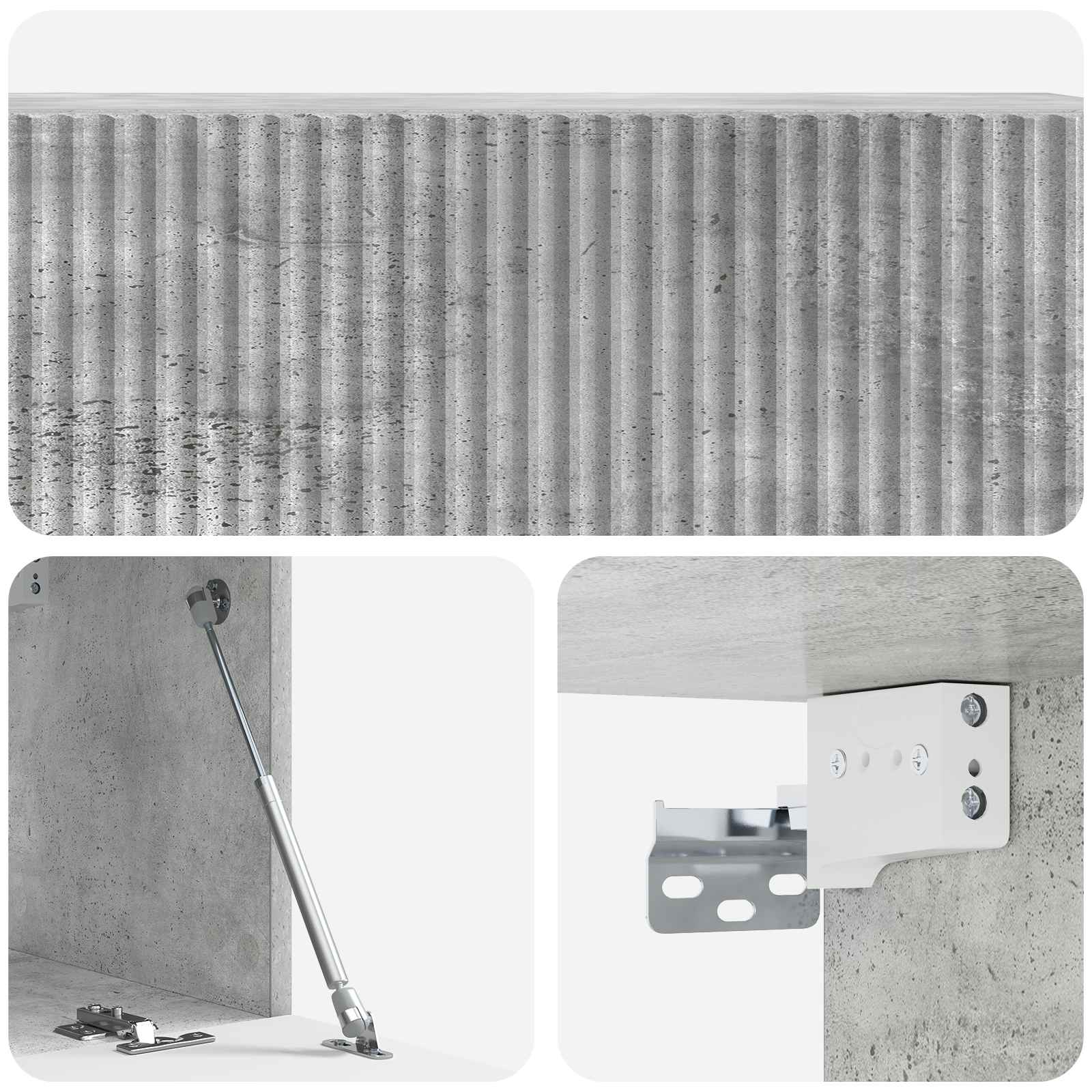 Væghængt TV-skab Betongrå 98 x 31 x 30 cm Konstrueret træ