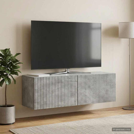 Væghængt TV-skab Betongrå 98 x 31 x 30 cm Konstrueret træ