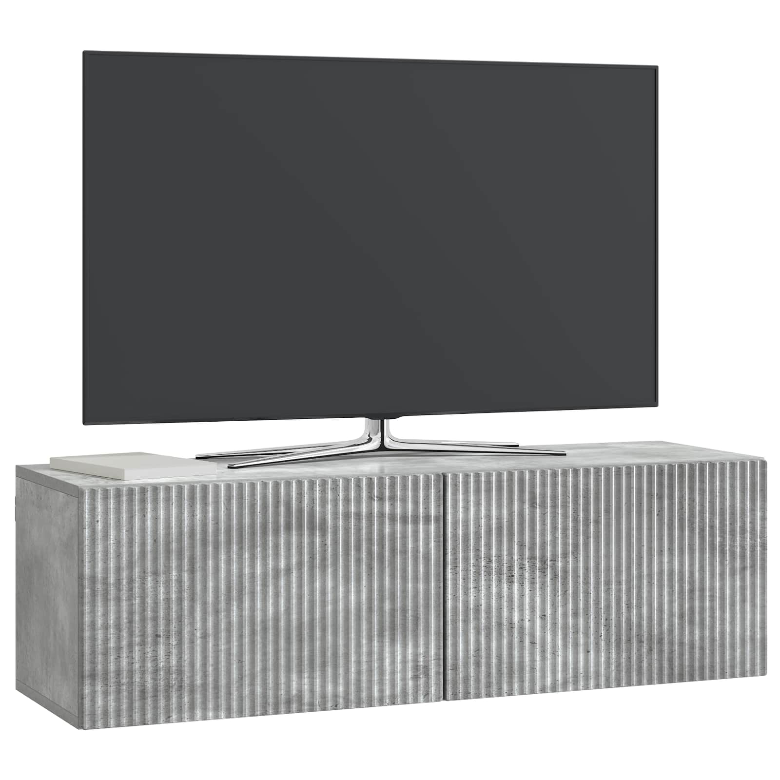 Væghængt TV-skab Betongrå 98 x 31 x 30 cm Konstrueret træ