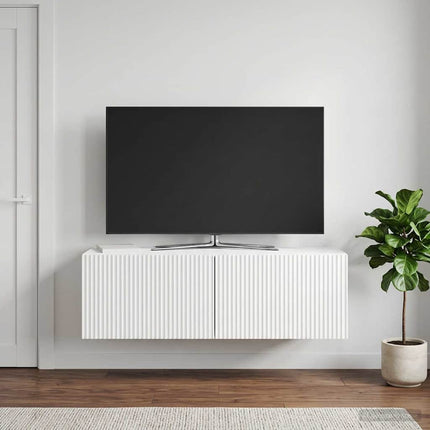 Væghængt TV-skab Hvid højglans 98 x 31 x 30 cm Konstrueret træ