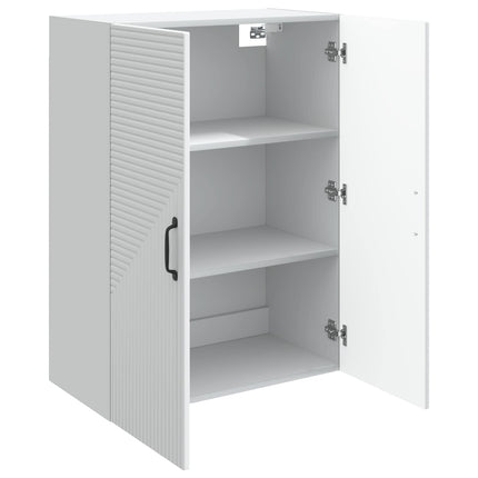 Vægmonteret skab Hvid 66 x 34,5 x 90 cm Konstrueret træ