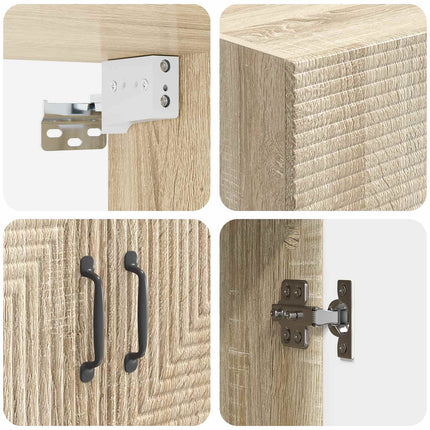 Vægmonteret skab Sonoma-eg 66 x 34,5 x 90 cm Konstrueret træ