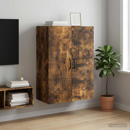 Vægmonteret skab Røget eg 66 x 34,5 x 90 cm Konstrueret træ
