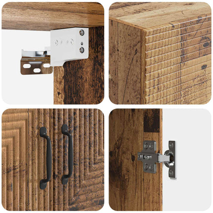 Vægmonteret skab Gammelt træ 66 x 34,5 x 90 cm Konstrueret træ