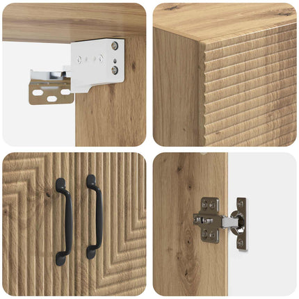 Vægmonteret skab 66 x 34,5 x 90 cm Konstrueret træ Artisan-eg