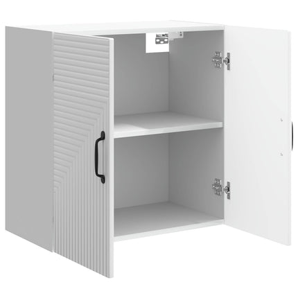 Vægmonteret skab Hvid højglans 59 x 31 x 60 cm Konstrueret træ