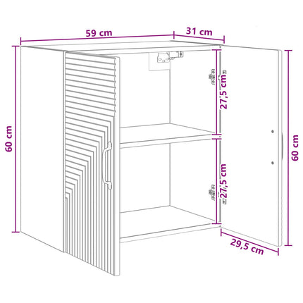 Vægmonteret skab Gammelt træ 59 x 31 x 60 cm Konstrueret træ