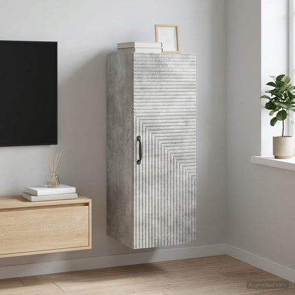 Vægmonteret skab Betongrå 33 x 34,5 x 90 cm Konstrueret træ