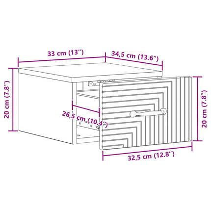 Væghængt Natbord Hvid 34,5 x 33 x 20 cm Konstrueret træ