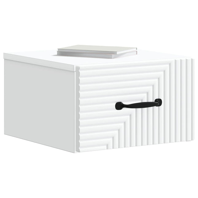 Væghængt Natbord 2 pcs Hvid 34,5 x 33 x 20 cm Konstrueret træ