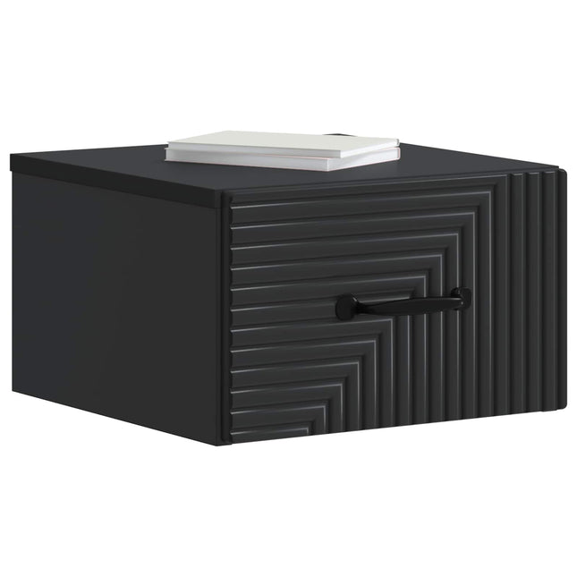 Væghængt Natbord 2 pcs Sort 34,5 x 33 x 20 cm Konstrueret træ