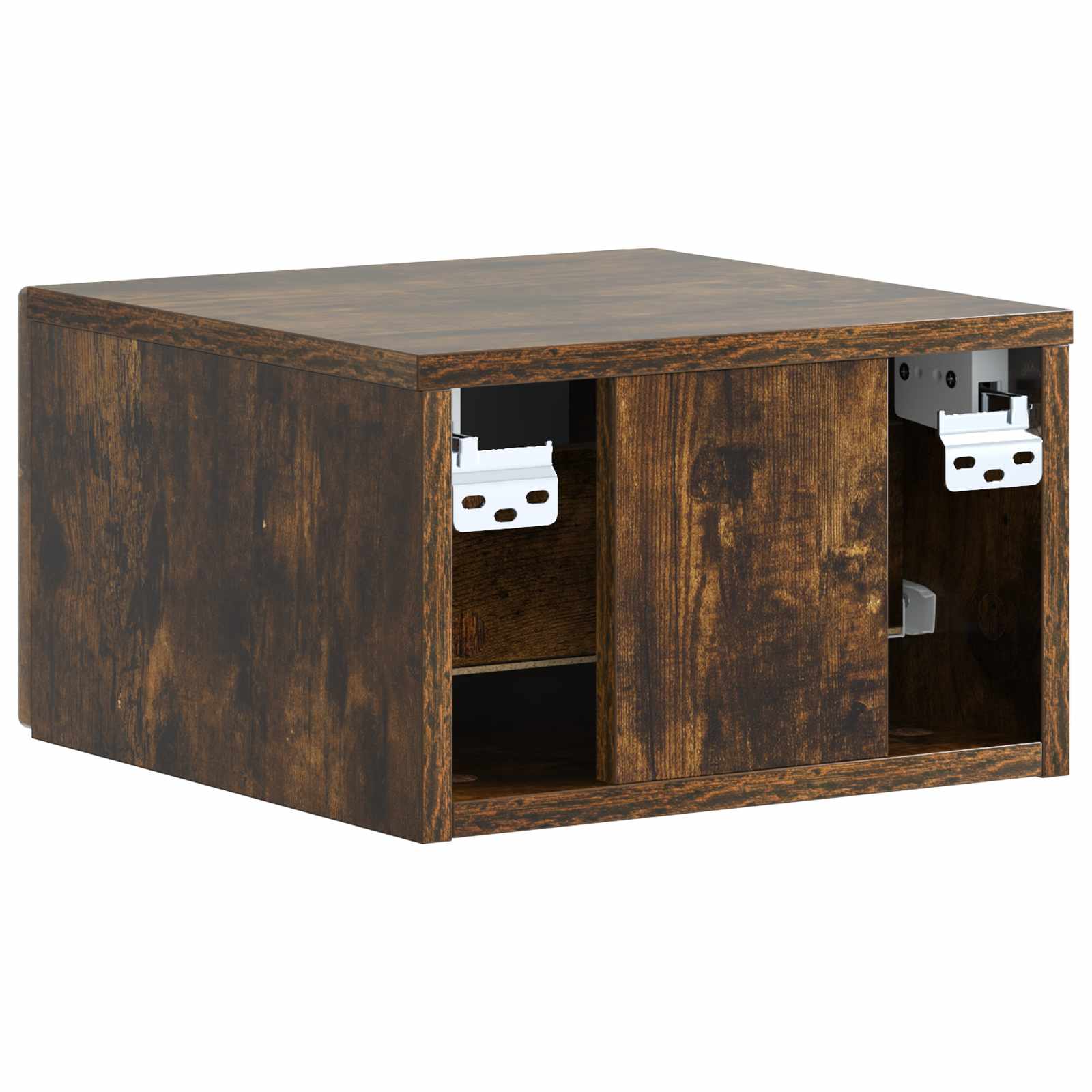 Væghængt Natbord med skuffe 2 pcs Røget eg 34,5 x 33 x 20 cm