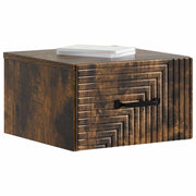 Væghængt Natbord med skuffe 2 pcs Røget eg 34,5 x 33 x 20 cm