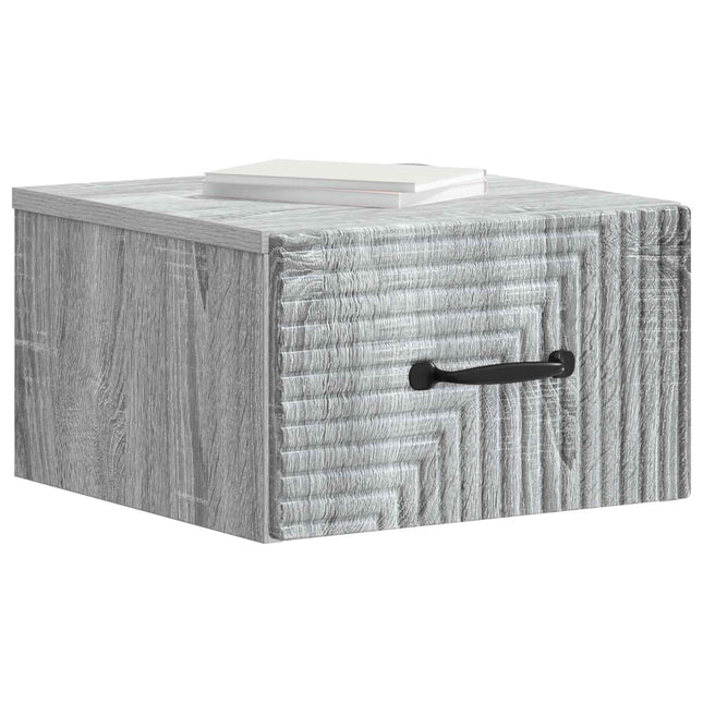 Væghængt Natbord 2 pcs Grå sonoma-eg 34,5 x 33 x 20 cm