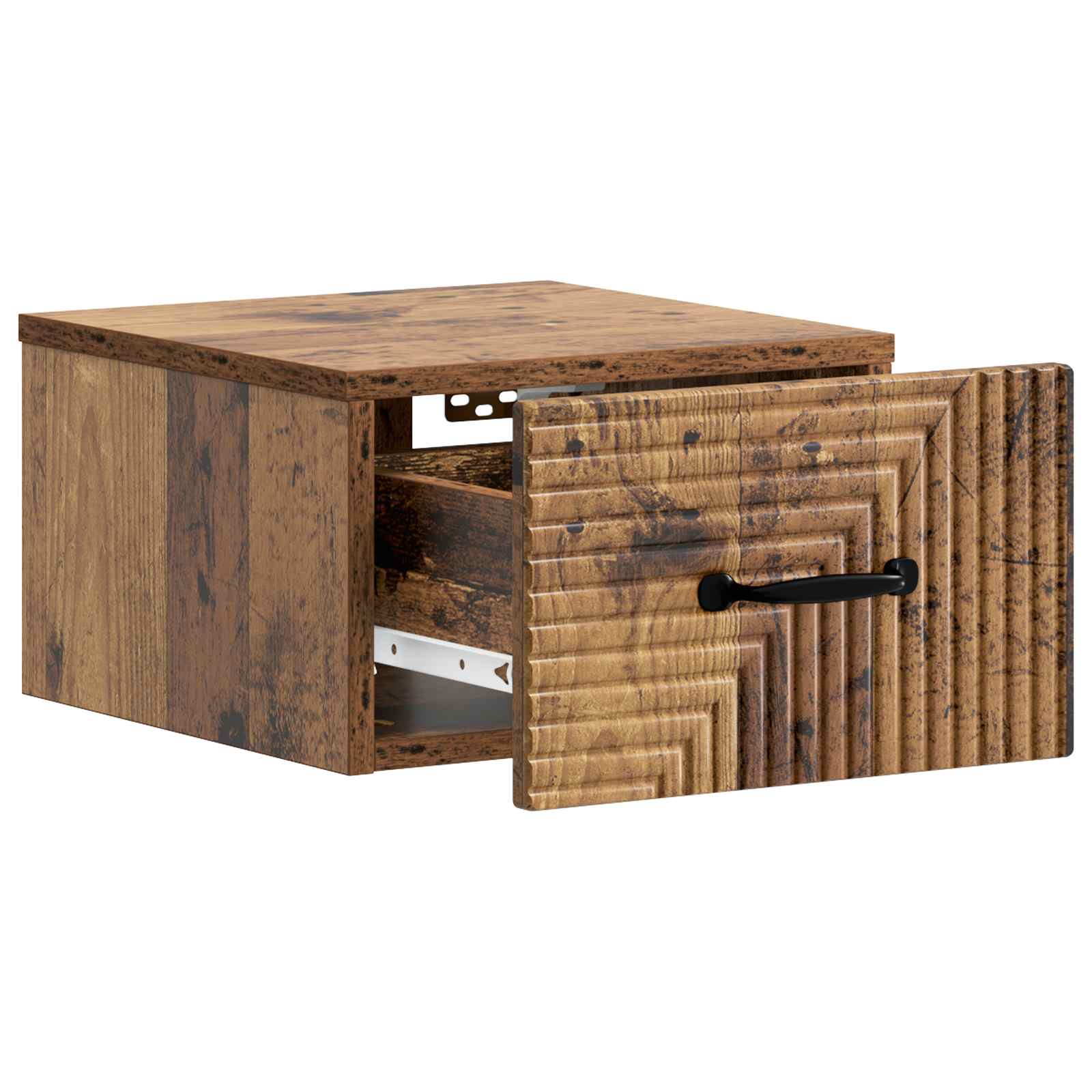 Væghængt Natbord med skuffe 2 pcs Gammelt træ 34,5 x 33 x 20 cm