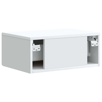Væghængt Natbord 2 stk. Hvid 49 x 34,5 x 20 cm Konstrueret træ