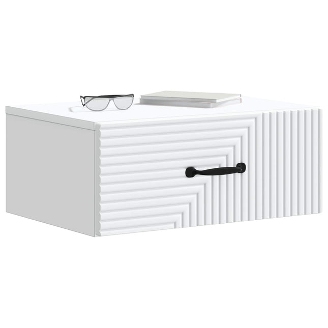 Væghængt Natbord 2 pcs Hvid 49 x 34,5 x 20 cm Konstrueret træ