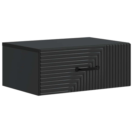 Væghængt Natbord 2 stk. Sort 49 x 34,5 x 20 cm Konstrueret træ