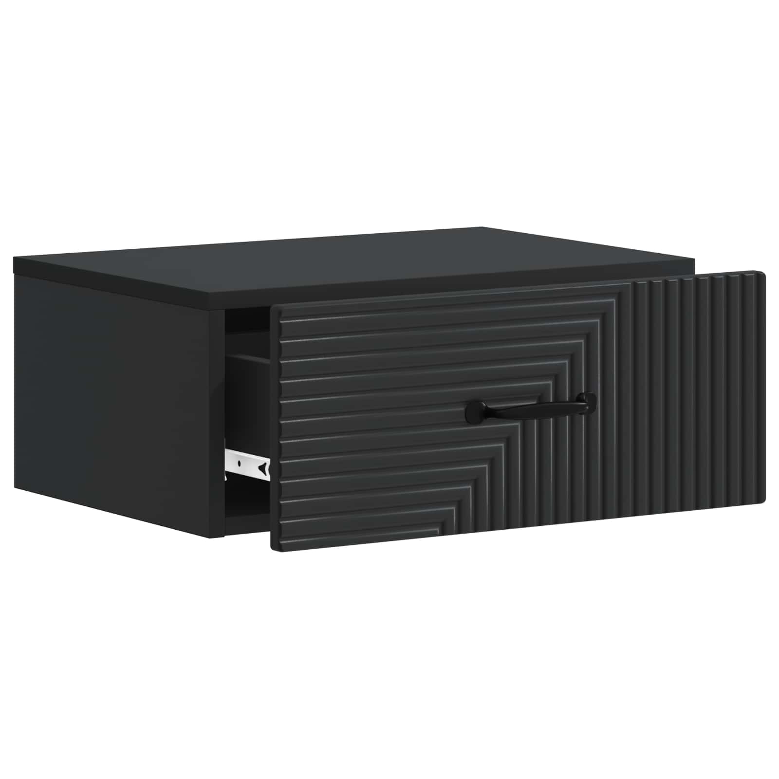 Væghængt Natbord 2 pcs Sort 49 x 34,5 x 20 cm Konstrueret træ