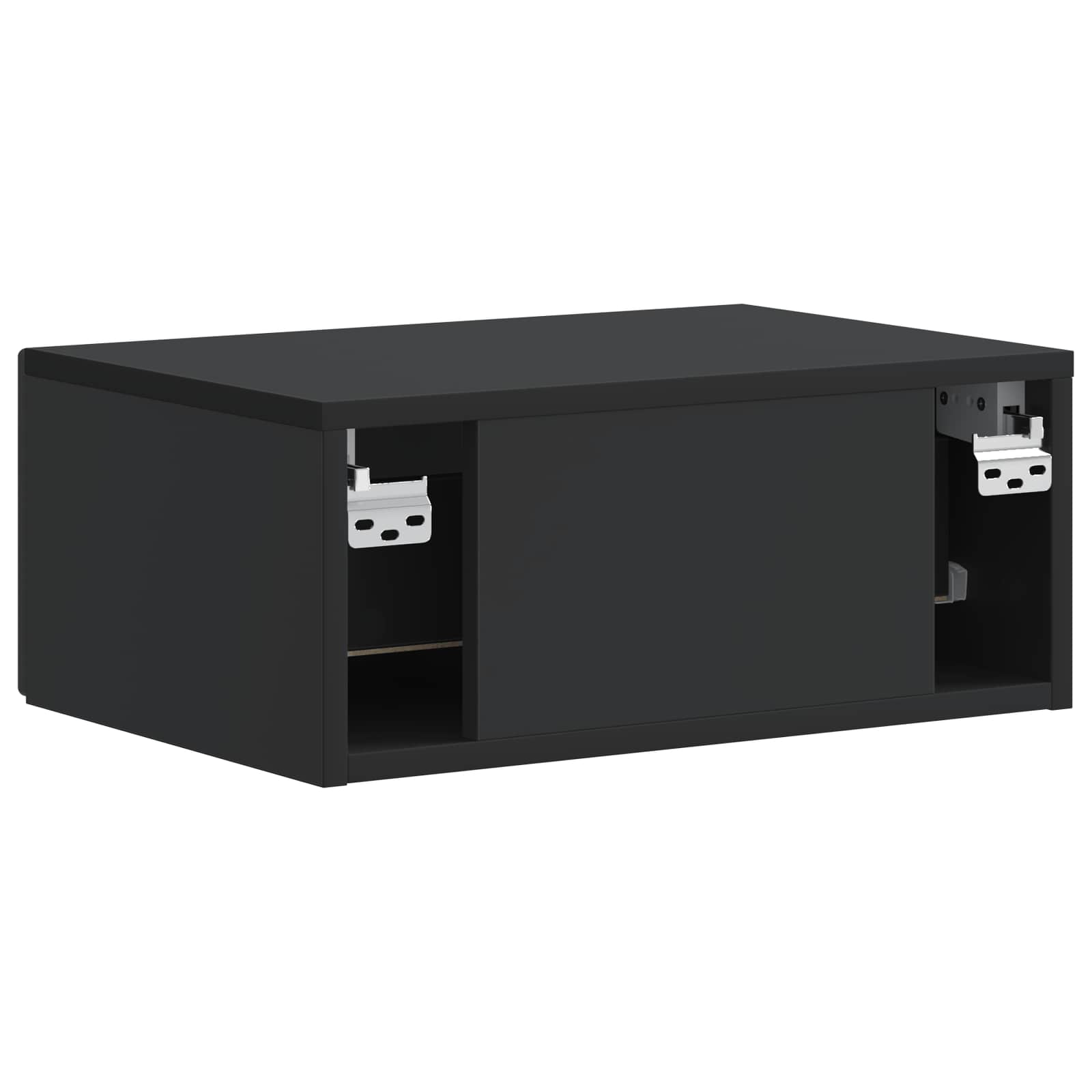 Væghængt Natbord 2 pcs Sort 49 x 34,5 x 20 cm Konstrueret træ