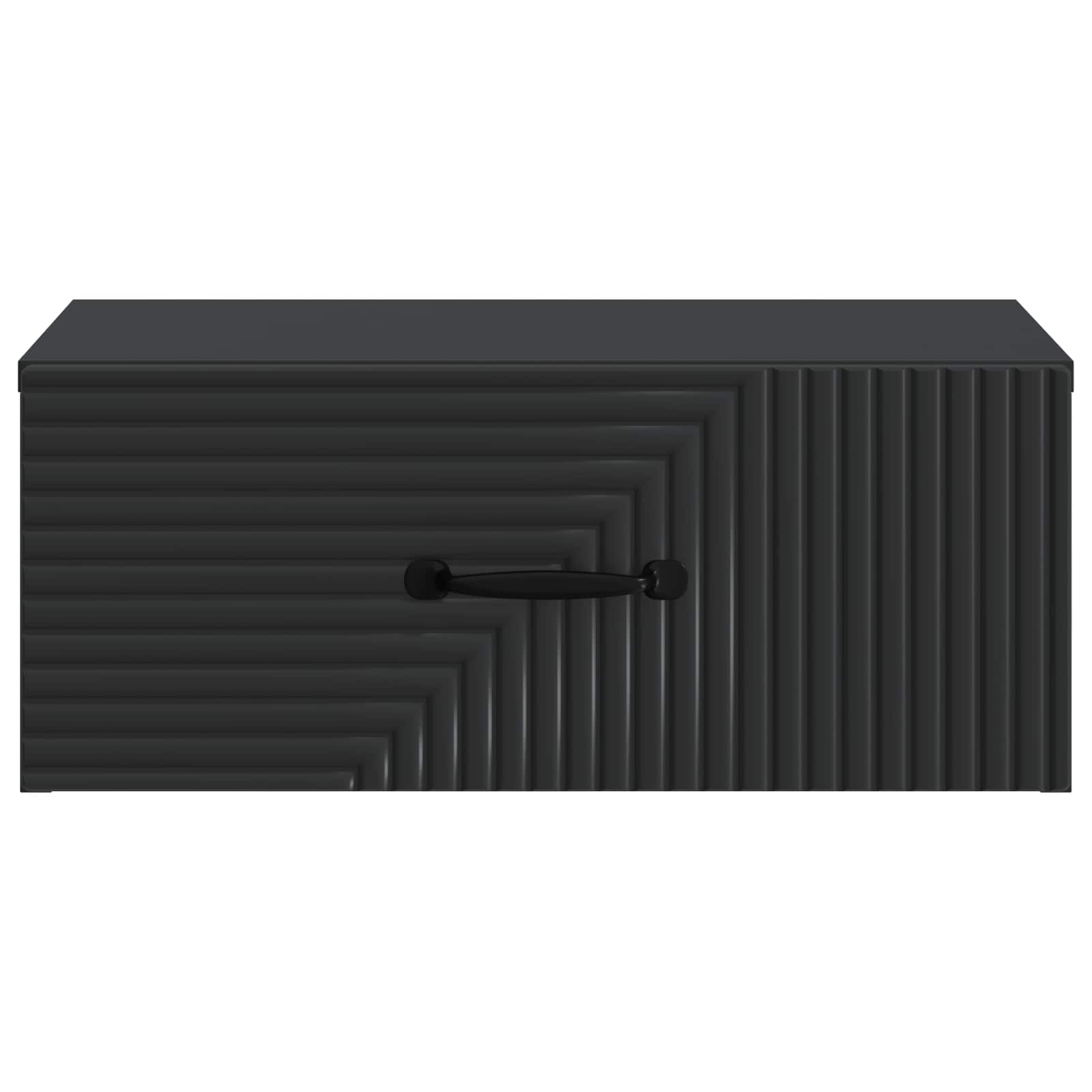 Væghængt Natbord 2 pcs Sort 49 x 34,5 x 20 cm Konstrueret træ