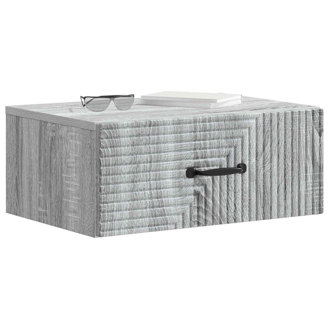 Væghængt Natbord 2 pcs Grå sonoma-eg 49 x 34,5 x 20 cm