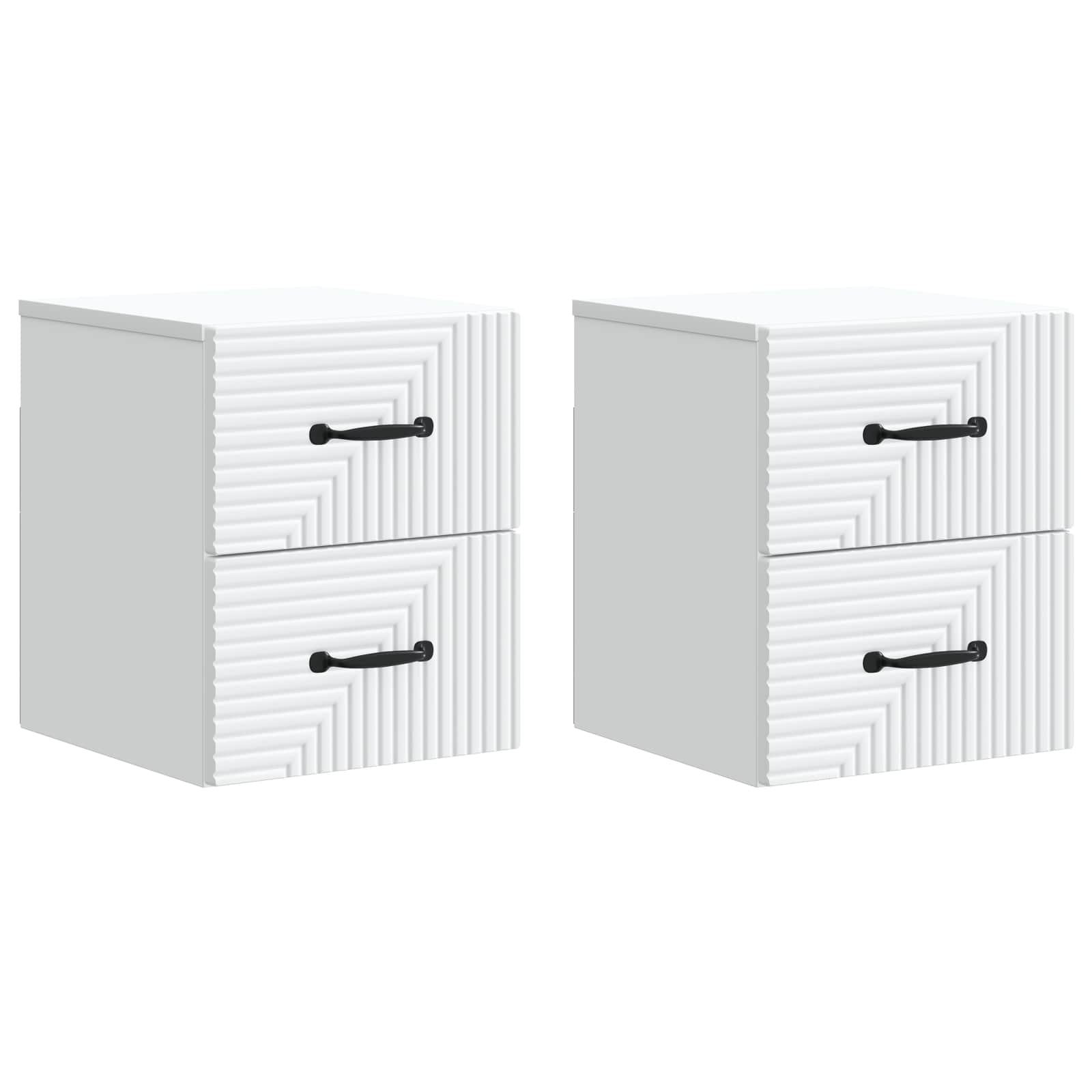 Væghængt Natbord 2 pcs Hvid 34,5 x 33 x 40 cm Konstrueret træ