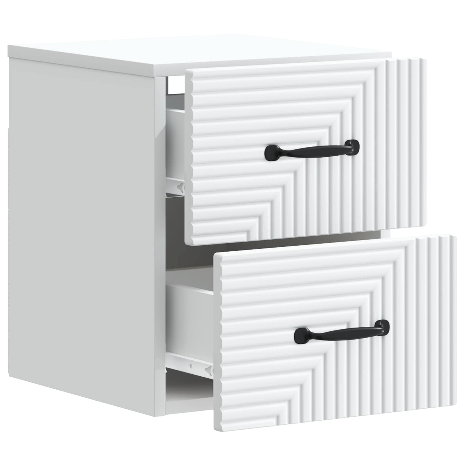 Væghængt Natbord 2 pcs Hvid 34,5 x 33 x 40 cm Konstrueret træ