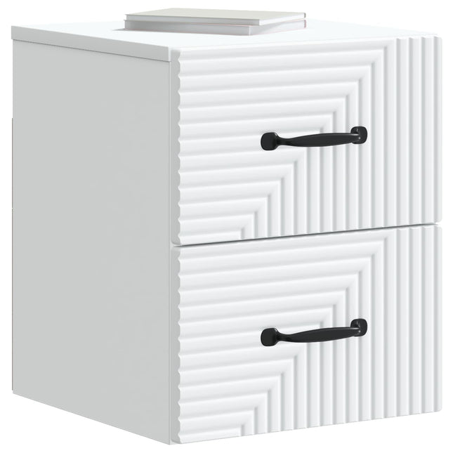 Væghængt Natbord 2 pcs Hvid 34,5 x 33 x 40 cm Konstrueret træ