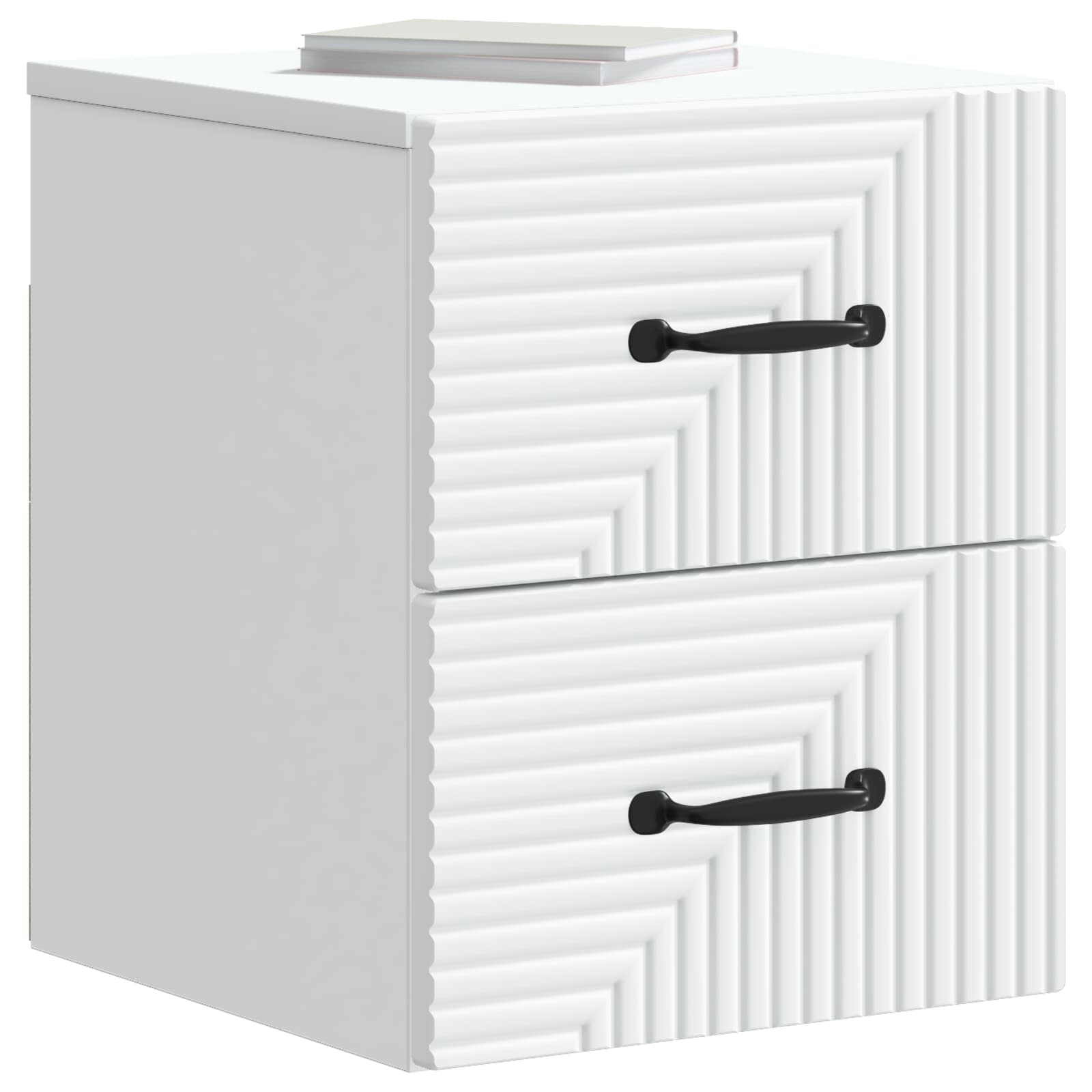 Væghængt Natbord 2 pcs Hvid 34,5 x 33 x 40 cm Konstrueret træ