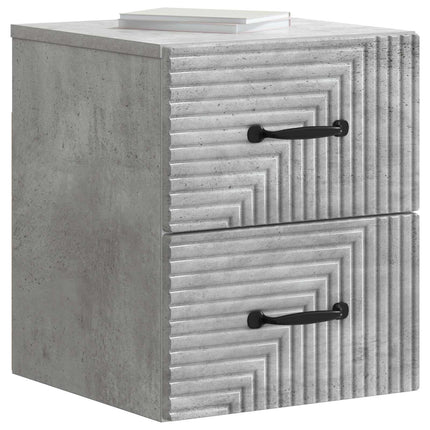 Væghængt Natbord Betongrå 34,5 x 33 x 40 cm Konstrueret træ