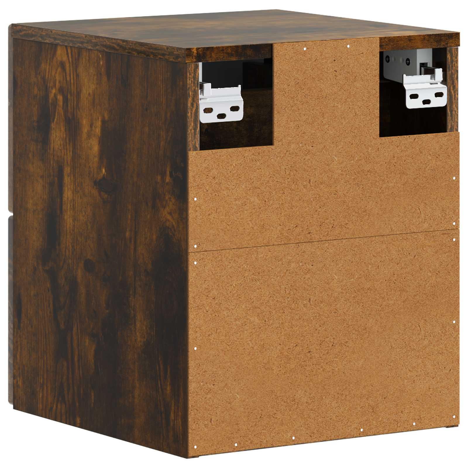 Væghængt Natbord med skuffe 2 pcs Røget eg 34,5 x 33 x 40 cm