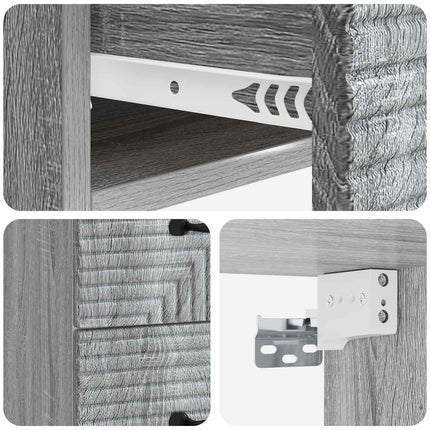 Væghængt Natbord 2 pcs Grå sonoma-eg 34,5 x 33 x 40 cm